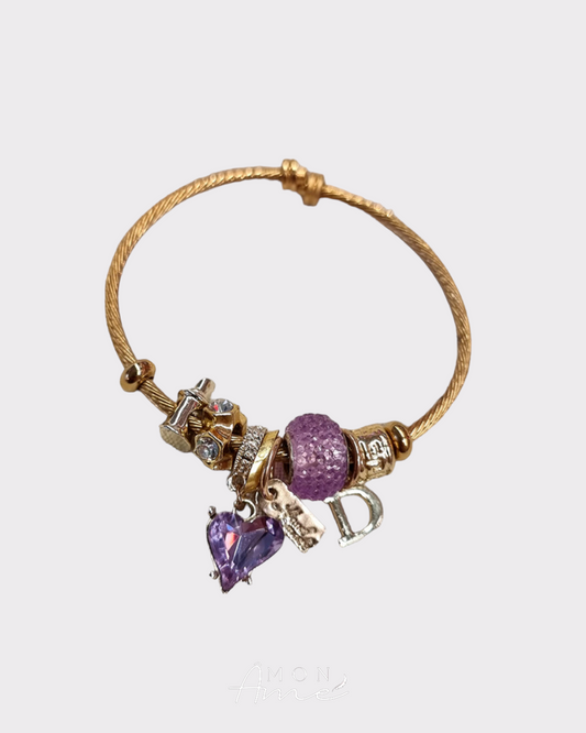 Pulsera Corazón Morado