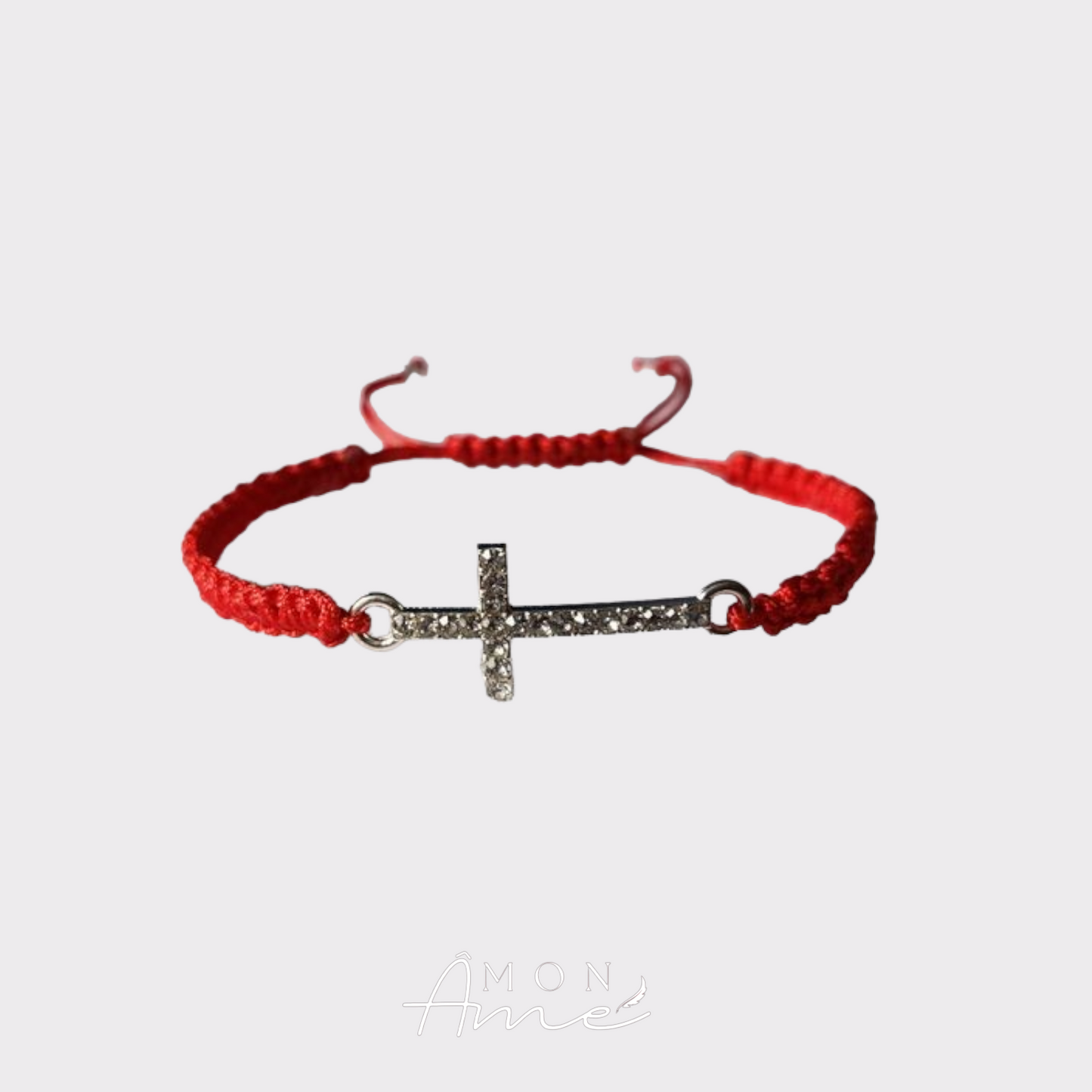 Pulsera roja cruz brillos