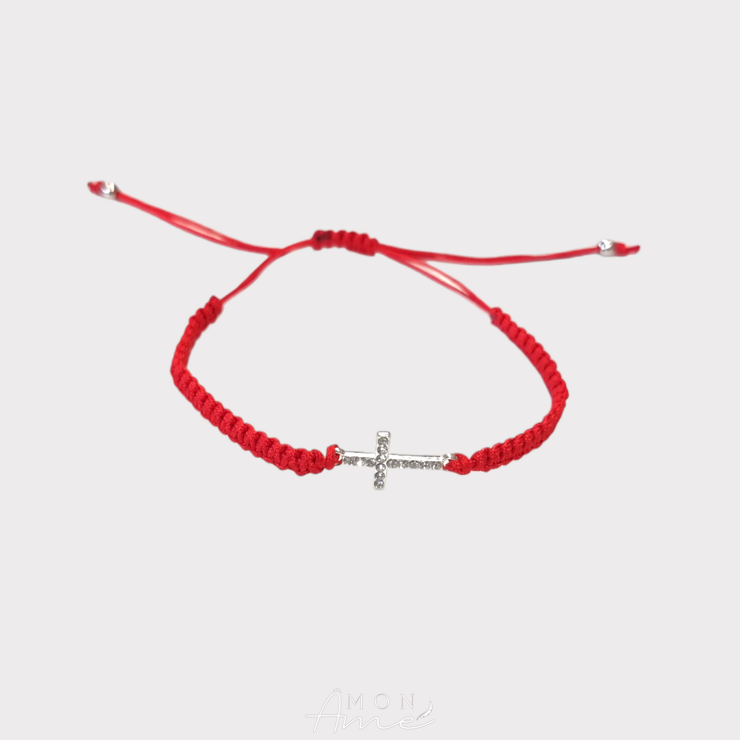 Pulsera roja cruz brillos