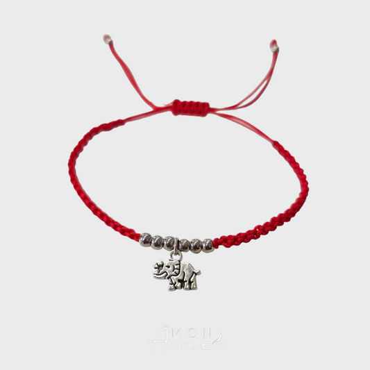 Pulsera roja elefante pequeño